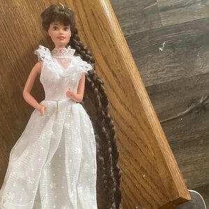 Vintage 1966 Barbie rubber legs Mattel long brown hair blue eyes